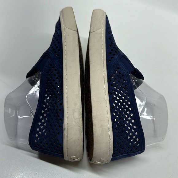 Tory Burch Jesse Sneaker Slip On Perforated Laser Cut Shoes Navy Blue Size 7 - Picture 5 of 9
